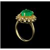 Image 4 : 3.65 ctw Emerald and Diamond Ring - 14KT Yellow Gold