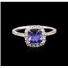14KT White Gold 1.36 ctw Tanzanite and Diamond Ring