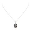 0.90 ctw Black and White Diamond Pendant & Chain - 14KT White Gold