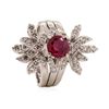 Image 4 : 2.04 ctw Ruby and Diamond Ring - Platinum & 14KT White Gold