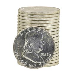 Roll of (20) 1963-D Brilliant Uncirculated Franklin Half Dollars