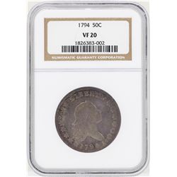 1794 Flowing Hair Half Dollar Coin NGC VF20