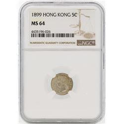 1899 Hong Kong 5 Cents Silver Coin NGC MS64