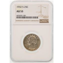 1932-S Washington Quarter Coin NGC AU53