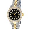 Image 2 : Rolex Ladies 2 Tone 14K Black Diamond Bezel & 1 ctw Bezel Datejust