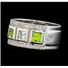 Image 1 : Crayola 0.90 ctw Peridot and White Sapphire Ring - .925 Silver