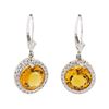Image 1 : 7.47 ctw Citrine and Diamond Earrings - 14KT White Gold