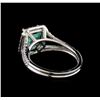 Image 3 : 2.33 ctw Emerald and Diamond Ring - 14KT White Gold