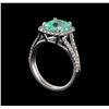 Image 4 : 2.33 ctw Emerald and Diamond Ring - 14KT White Gold