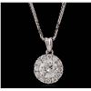 Image 1 : 14KT White Gold 0.92 ctw Diamond Pendant With Chain