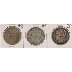 Lot of 1881-S, 1882 & 1883-O $1 Morgan Silver Dollar Coins