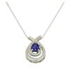 1.16 ctw Blue Sapphire Pendant With Chain - 14KT White Gold