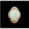 Image 2 : 14KT Rose Gold 11.59 ctw Opal and Diamond Ring