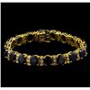 Image 1 : 42.04 ctw Blue Sapphire and Diamond Bracelet - 14KT Yellow Gold