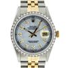 Rolex Mens 2 Tone 14K Mother Of Pearl Diamond 36MM Datejust Wristwatch