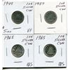 Image 1 : 4 CNDN SILVER DIMES 1949, 57, 2 - 65