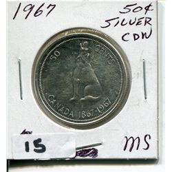 1967 CNDN SILVER 50 CENT PC