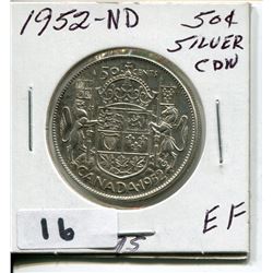 1952 CNDN SILVER 50 CENT PC