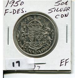 1950 CNDN SILVER 50 CENT PC