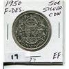 Image 1 : 1950 CNDN SILVER 50 CENT PC