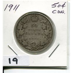 1911 CNDN SILVER 50 CENT PC