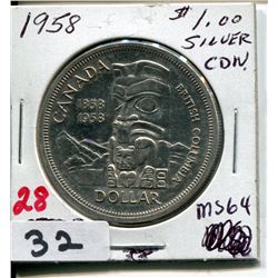 1958 CNDN SILVER DOLLAR