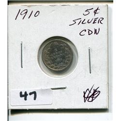 1910 CNDN SMALL 5 CENT PC