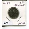 Image 1 : 1933 CNDN GEORGE V 5 CENT PC