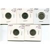 Image 1 : 5 CNDN SILVER DIMES 1951, 53, 2 - 57, 62