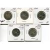 Image 1 : 5 CNDN SILVER QUARTERS 1928, 2 - 43, 65, 68