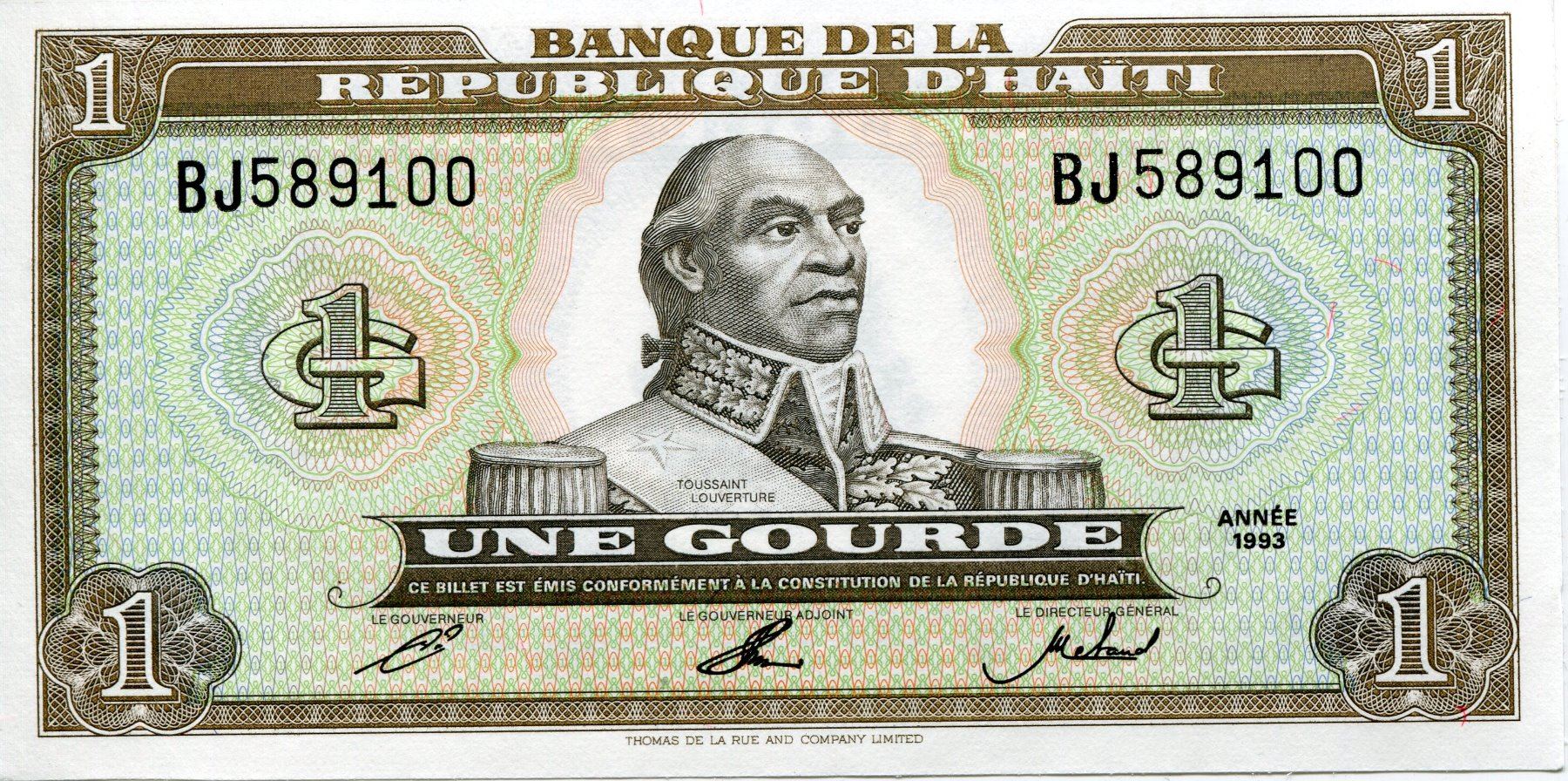 HAITI 1 GOURDE PAPER CURRENCY