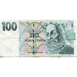 CZECH REPUBLIC PAPER MONEY 100 KORUNA ISSUED 1995