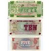 Image 2 : BRITISH ARMED FORCES 3 BANK NOTE FOR CANTEENS 5P, 10P & 50P