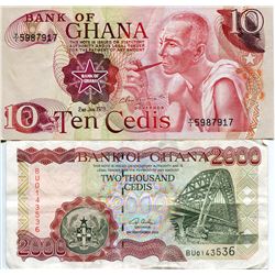 GHANA 2 NOTES 10 - 1978 & 2000 (2002) CEDIS