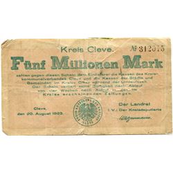 GERMANY 5 MILLION MARK NOTE ISSUED 1923