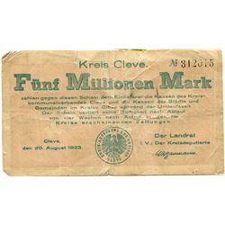 GERMANY 5 MILLION MARK NOTE ISSUED 1923