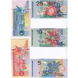 SURINAME 5 NOTES VALUE OF 55 GULDENS