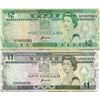 Image 1 : FIJI $1 & $2 BANK NOTES