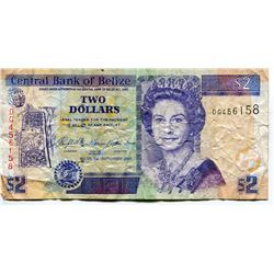 BELIZE $2 BANK NOTE