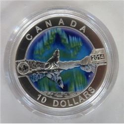 CANADA 2014 PROOF $10 COIN, THE NORTHERN LIGHTS