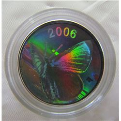 CANADA 2006 PROOF 50 CENT SHORT TAILED SWALLOWTAIL BUTTERFLY COIN