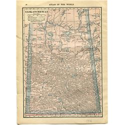 MAP OF SASKATCHEWAN AND MANITOBA 1916