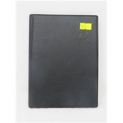 BLACK BANK BOOK 16 CLEAR PLASTIC HOLDERS FOR PAPER MONEY OR CURRENCY