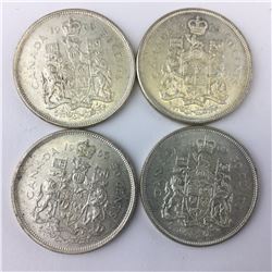 lot of 4 1965 CNDN Silver 50 Cent pieces