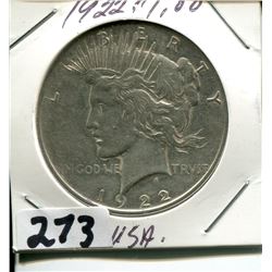 1922 USA SILVER DOLLAR