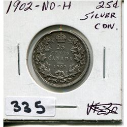 1902 CNDN SILVER 25 CENT PC