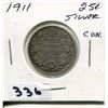 Image 1 : 1911 CNDN SILVER 25 CENT PC