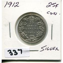 1912 CNDN SILVER 25 CENT PC