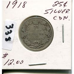 1918 CNDN SILVER 25 CENT PC