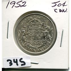 1952 CNDN SILVER 50 CENT PC